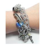 SILVERPLATED CHARM BRACELET W SOME STERLING CHARMS