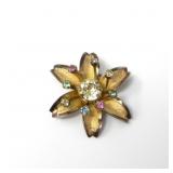 BOND BOYD STERLING & RHINESTONES FLOWER BROOCH 3g