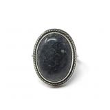 SILVER & NATURAL STONE RING 4.93g