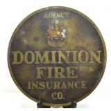 DOMINION FIRE INSURANCE BRASS SIGN