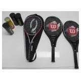 2 WILSON+PRINCE GRAPHITE TENNIS RACQUETS W/COVERS