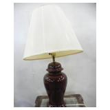 BURGUNDY GLAZED CERAMIC TABLE LAMP