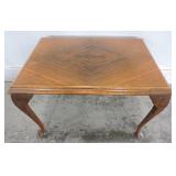 QUEEN ANNE STYLE DIAMOND VENEERED SIDE TABLE