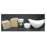 SAUCE WARMERS WITH METAL STAND, CANDLES, SERVING