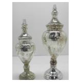 DECORATIVE MERCURY GLASS APOTHECARY JUGS