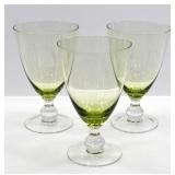 GREEN TINTED WINE GOBLETS