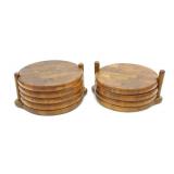 SETS 7 MCM DIGSMED DENMARK WOODEN TRAYS 6.75'
