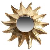 GILT CARVED WOOD SUNBURST WALL MIRROR