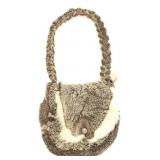 FUR ACCENTS & ACRYLIC MESSENGER BAG