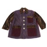 RETRO GIRL CURDUROY PURPLE & TIGER PRINT COAT
