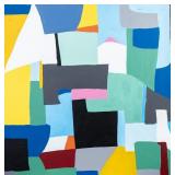 GEOMETRIC COLOR FIELD ABSTRACT ACRYLIC