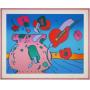 PETER MAX, Lithograph, Flowers