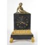 Antique French Bronze & Marble Mantle Clock