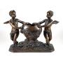 BRONZE SCULPTURE OF CHERUBS & VASE