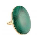 14k Gold Malachite Ring, poss Navajo