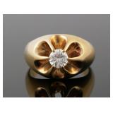 14k Gold Unisex Diamond Ring, .64 ctw