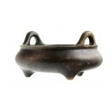 Antique Chinese Bronze Tripod Censer, Ming Mark