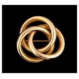 Vintage 14k Gold Infinity Brooch Pin