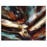 LEONARDO NIERMAN Abstract Acrylic on Board