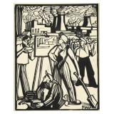 CONRAD FELIXMULLER Factory Worker Woodcut