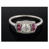 Platinum Ruby & Diamond Ring
