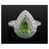 Platinum Paraiba Tourmaline & Diamond Ring