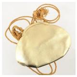 Judith Leiber Gold Leather Rose Quartz Bag