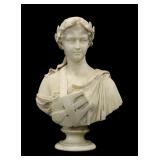 Carved Classical Female Marble Bust