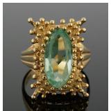 14K Gold & Green Spinel Ring
