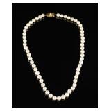 MIKIMOTO Pearl Necklace, 18k Gold Clasp