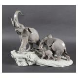 Lladro Elephants Walking Porcelain Group #1150