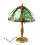 Antique Slag Glass Table Lamp