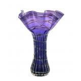 Mensch Art Glass Studio Ruffled Vase