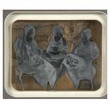 ITZCHAK TARKAY Pewter on Bronze Relief