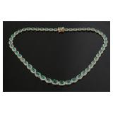 14K Yellow Gold Emerald & Diamond Necklace