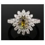 Platinum Alexandrite & Diamond Ring