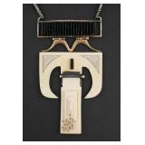 1970s Brutalist Necklace, 14k Gold & Sterling