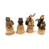 TODD WARNER, (4) Ceramic Bell Sculptures