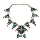 Navajo Sterling Squash Blossom Necklace