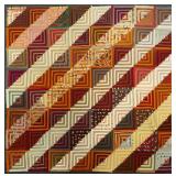 Vintage Log Cabin Pattern Quilt Top