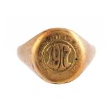 1917 High School 14K Gold Class Ring