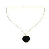 14K Gold & Onyx Pendant Necklace