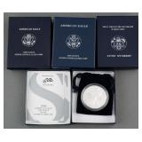 (4) American Silver Eagle Coins 2006-2008