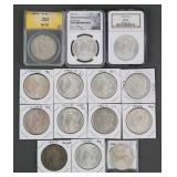 (14) Morgan Silver Dollars