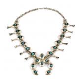 Navajo Sterling Squash Blossom Necklace, JHJ