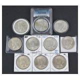 (10) 1935 Silver Peace Dollars