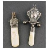 Two Birmingham Sterling Silver Rattles