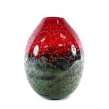 Duncan McClellan Red & Green Art Glass Vase