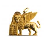 18K Gold Winged Lion of St. Mark Pendant