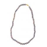 Black Pearl Necklace With 14K Gold Clasp